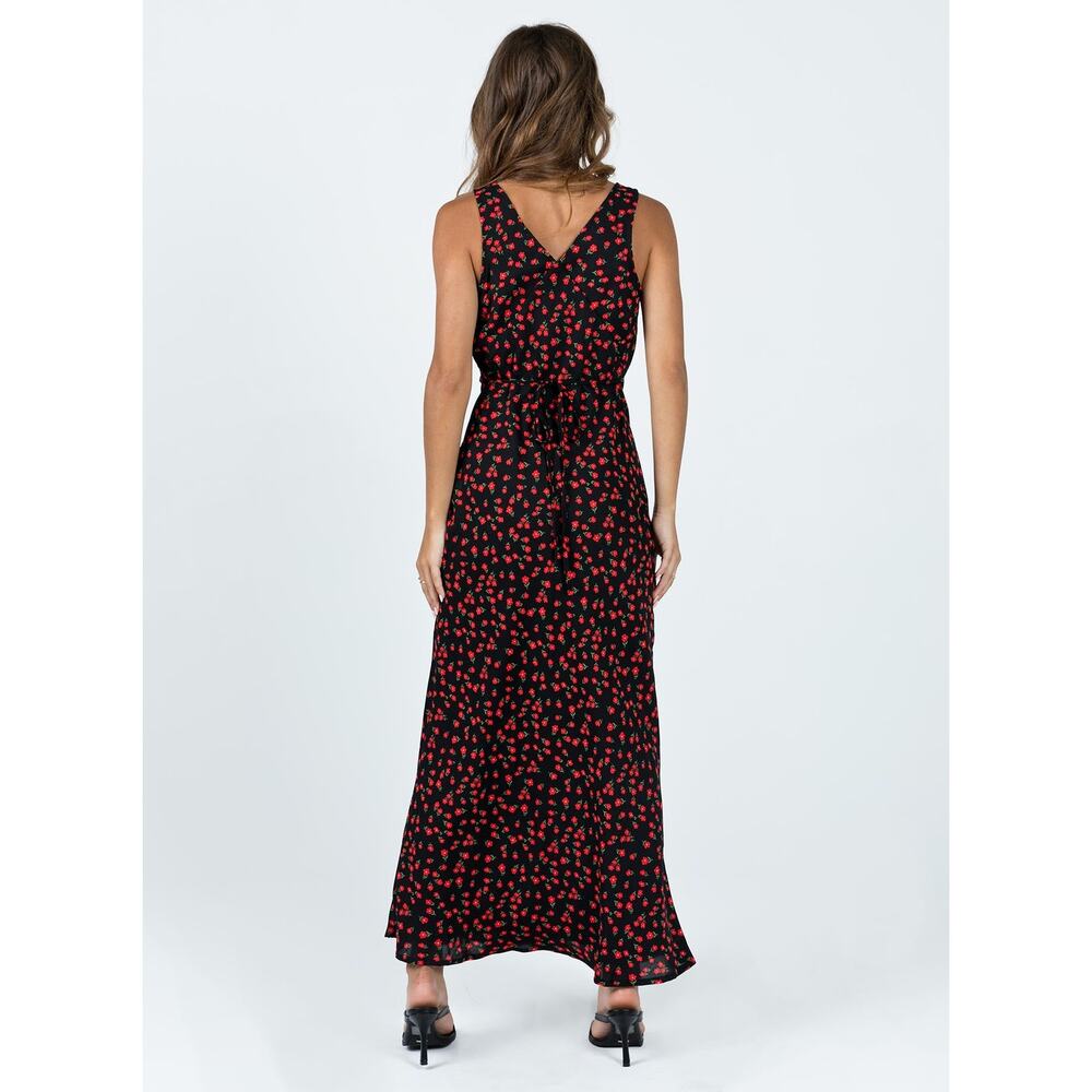 NWT Princess Polly Nellie Black Red Floral Maxi Dress Size 4 - Picture 5 of 15